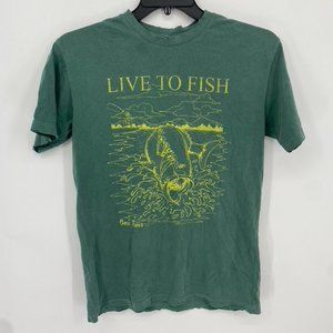 American Highway Green Mens Live To Fish T-Shirt